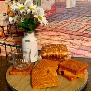 Handmade Real Wood Coasters Set of 6